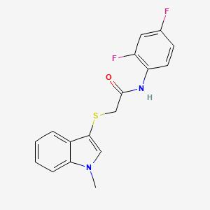 molecular formula C17H14F2N2OS B2544359 N-(2,4-difluorophenyl)-2-[(1-methyl-1H-indol-3-yl)sulfanyl]acetamide CAS No. 851411-83-1