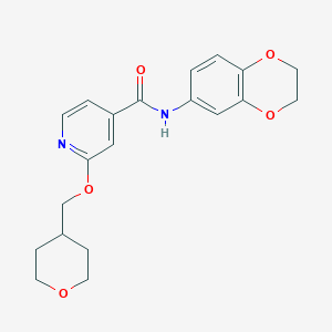 molecular formula C20H22N2O5 B2544361 N-(2,3-dihydro-1,4-benzodioxin-6-yl)-2-[(oxan-4-yl)methoxy]pyridine-4-carboxamide CAS No. 2034443-46-2