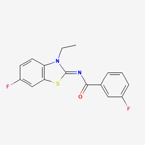 (E)-N-(3-ethyl-6-fluorobenzo[d]thiazol-2(3H)-ylidene)-3-fluorobenzamide