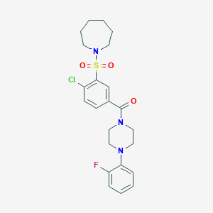 (3-(Azepan-1-ylsulfonyl)-4-chlorophenyl)(4-(2-fluorophenyl)piperazin-1-yl)methanone