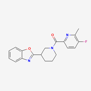 molecular formula C19H18FN3O2 B2544388 [3-(1,3-Benzoxazol-2-yl)piperidin-1-yl]-(5-fluoro-6-methylpyridin-2-yl)methanone CAS No. 2415562-13-7