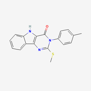 molecular formula C18H15N3OS B2544393 2-(methylthio)-3-(p-tolyl)-3H-pyrimido[5,4-b]indol-4(5H)-one CAS No. 536704-92-4