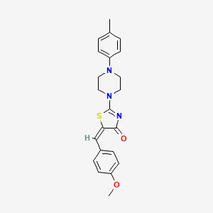 molecular formula C22H23N3O2S B2544394 (E)-5-(4-methoxybenzylidene)-2-(4-(p-tolyl)piperazin-1-yl)thiazol-4(5H)-one CAS No. 376373-35-2