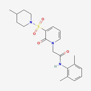 molecular formula C21H27N3O4S B2544395 N-(2,6-dimethylphenyl)-2-{3-[(4-methylpiperidin-1-yl)sulfonyl]-2-oxo-1,2-dihydropyridin-1-yl}acetamide CAS No. 1251680-68-8