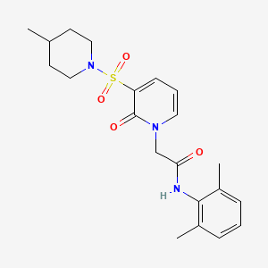 molecular formula C21H27N3O4S B2544395 N-(2,6-dimethylphenyl)-2-(3-((4-methylpiperidin-1-yl)sulfonyl)-2-oxopyridin-1(2H)-yl)acetamide CAS No. 1251680-68-8