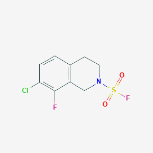 molecular formula C9H8ClF2NO2S B2544398 7-Chloro-8-fluoro-3,4-dihydro-1H-isoquinoline-2-sulfonyl fluoride CAS No. 2411274-05-8