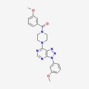 molecular formula C23H23N7O3 B2544404 (3-methoxyphenyl)(4-(3-(3-methoxyphenyl)-3H-[1,2,3]triazolo[4,5-d]pyrimidin-7-yl)piperazin-1-yl)methanone CAS No. 920414-74-0