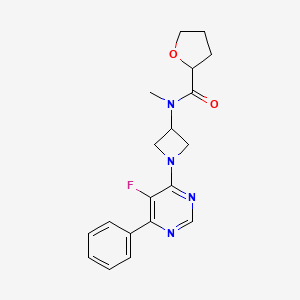 molecular formula C19H21FN4O2 B2544407 N-[1-(5-Fluoro-6-phenylpyrimidin-4-yl)azetidin-3-yl]-N-methyloxolane-2-carboxamide CAS No. 2380068-91-5