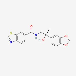 molecular formula C18H16N2O4S B2544410 N-(2-(benzo[d][1,3]dioxol-5-yl)-2-hydroxypropyl)benzo[d]thiazole-6-carboxamide CAS No. 1788675-82-0