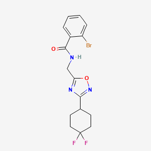 molecular formula C16H16BrF2N3O2 B2544412 2-bromo-N-((3-(4,4-difluorocyclohexyl)-1,2,4-oxadiazol-5-yl)methyl)benzamide CAS No. 2034333-62-3