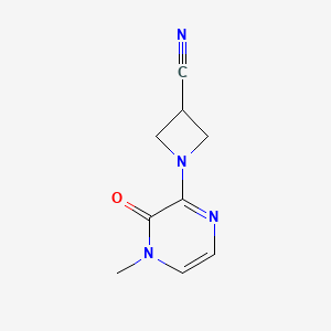 molecular formula C9H10N4O B2544415 1-(4-Methyl-3-oxo-3,4-dihydropyrazin-2-yl)azetidine-3-carbonitrile CAS No. 2034376-77-5