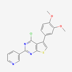 molecular formula C19H14ClN3O2S B2544418 4-Chloro-5-(3,4-dimethoxyphenyl)-2-pyridin-3-ylthieno[2,3-d]pyrimidine CAS No. 793727-89-6