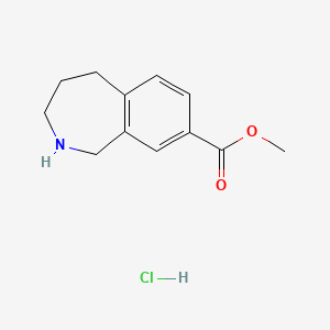 molecular formula C12H16ClNO2 B2544422 Methyl 2,3,4,5-tetrahydro-1H-2-benzazepine-8-carboxylate;hydrochloride CAS No. 1440960-45-1
