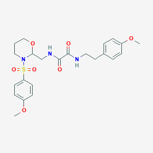 molecular formula C23H29N3O7S B2544423 N-{[3-(4-methoxybenzenesulfonyl)-1,3-oxazinan-2-yl]methyl}-N'-[2-(4-methoxyphenyl)ethyl]ethanediamide CAS No. 872880-81-4