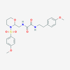 molecular formula C23H29N3O7S B2544423 N1-(4-methoxyphenethyl)-N2-((3-((4-methoxyphenyl)sulfonyl)-1,3-oxazinan-2-yl)methyl)oxalamide CAS No. 872880-81-4