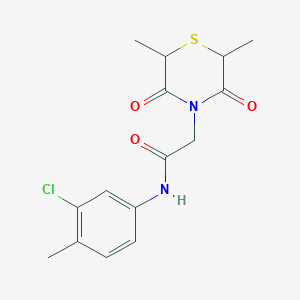 molecular formula C15H17ClN2O3S B2544426 N-(3-chloro-4-methylphenyl)-2-(2,6-dimethyl-3,5-dioxothiomorpholin-4-yl)acetamide CAS No. 868215-51-4