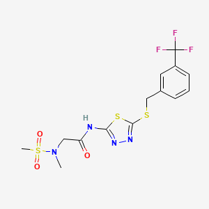 2-(N-methylmethanesulfonamido)-N-[5-({[3-(trifluoromethyl)phenyl]methyl}sulfanyl)-1,3,4-thiadiazol-2-yl]acetamide