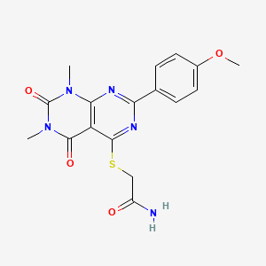 2-((2-(4-Methoxyphenyl)-6,8-dimethyl-5,7-dioxo-5,6,7,8-tetrahydropyrimido[4,5-d]pyrimidin-4-yl)thio)acetamide