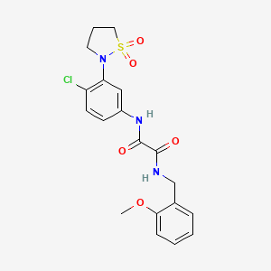 molecular formula C19H20ClN3O5S B2544449 N1-(4-chloro-3-(1,1-dioxidoisothiazolidin-2-yl)phenyl)-N2-(2-methoxybenzyl)oxalamide CAS No. 1105230-52-1