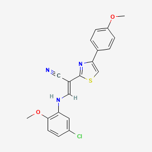 (E)-3-((5-chloro-2-methoxyphenyl)amino)-2-(4-(4-methoxyphenyl)thiazol-2-yl)acrylonitrile