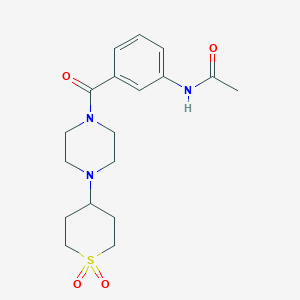 N-(3-(4-(1,1-dioxidotetrahydro-2H-thiopyran-4-yl)piperazine-1-carbonyl)phenyl)acetamide