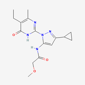 N-(3-cyclopropyl-1-(5-ethyl-4-methyl-6-oxo-1,6-dihydropyrimidin-2-yl)-1H-pyrazol-5-yl)-2-methoxyacetamide