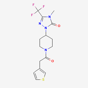4-methyl-1-(1-(2-(thiophen-3-yl)acetyl)piperidin-4-yl)-3-(trifluoromethyl)-1H-1,2,4-triazol-5(4H)-one