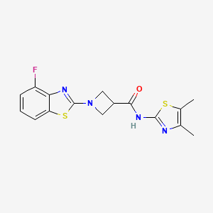 molecular formula C16H15FN4OS2 B2544465 N-(4,5-dimethyl-1,3-thiazol-2-yl)-1-(4-fluoro-1,3-benzothiazol-2-yl)azetidine-3-carboxamide CAS No. 1286717-20-1