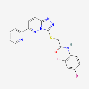 molecular formula C18H12F2N6OS B2544468 N-(2,4-difluorophenyl)-2-[(6-pyridin-2-yl-[1,2,4]triazolo[4,3-b]pyridazin-3-yl)sulfanyl]acetamide CAS No. 894055-90-4