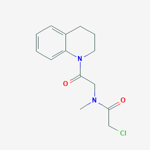 molecular formula C14H17ClN2O2 B2544471 2-Chloro-N-[2-(3,4-dihydro-2H-quinolin-1-yl)-2-oxoethyl]-N-methylacetamide CAS No. 2411227-80-8