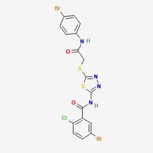 molecular formula C17H11Br2ClN4O2S2 B2544474 5-bromo-N-(5-((2-((4-bromophenyl)amino)-2-oxoethyl)thio)-1,3,4-thiadiazol-2-yl)-2-chlorobenzamide CAS No. 391869-42-4