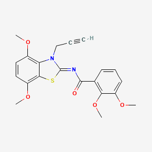 molecular formula C21H20N2O5S B2544480 (E)-N-(4,7-二甲氧基-3-(丙-2-炔-1-基)苯并[d]噻唑-2(3H)-亚甲基)-2,3-二甲氧基苯甲酰胺 CAS No. 895443-91-1