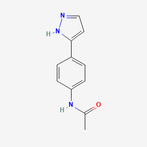 molecular formula C11H11N3O B2544483 3-(4-Acetamidophenyl)-1H-pyrazole CAS No. 197093-26-8