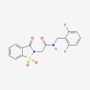 molecular formula C16H12F2N2O4S B2544484 N-(2,6-difluorobenzyl)-2-(1,1-dioxido-3-oxobenzo[d]isothiazol-2(3H)-yl)acetamide CAS No. 899954-34-8