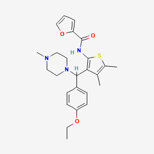 molecular formula C25H31N3O3S B2544485 N-(3-((4-ethoxyphenyl)(4-methylpiperazin-1-yl)methyl)-4,5-dimethylthiophen-2-yl)furan-2-carboxamide CAS No. 622801-21-2