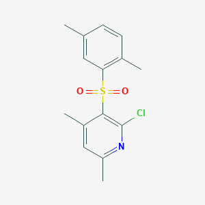 molecular formula C15H16ClNO2S B2544486 2-Chloro-3-[(2,5-dimethylphenyl)sulfonyl]-4,6-dimethylpyridine CAS No. 400078-22-0