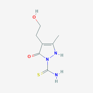 molecular formula C7H11N3O2S B2544487 4-(2-hydroxyethyl)-3-methyl-5-oxo-2,5-dihydro-1H-pyrazole-1-carbothioamide CAS No. 850497-29-9