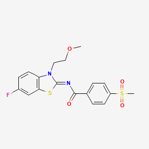 (Z)-N-(6-fluoro-3-(2-methoxyethyl)benzo[d]thiazol-2(3H)-ylidene)-4-(methylsulfonyl)benzamide