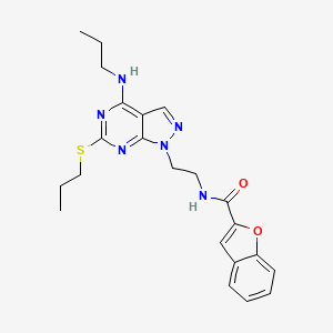 N-(2-(4-(propylamino)-6-(propylthio)-1H-pyrazolo[3,4-d]pyrimidin-1-yl)ethyl)benzofuran-2-carboxamide