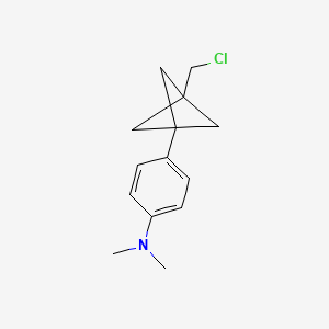 molecular formula C14H18ClN B2544517 4-[3-(Chloromethyl)-1-bicyclo[1.1.1]pentanyl]-N,N-dimethylaniline CAS No. 2287281-21-2