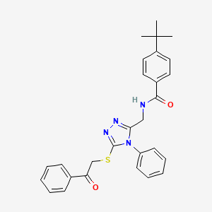 molecular formula C28H28N4O2S B2544518 4-tert-butyl-N-({5-[(2-oxo-2-phenylethyl)sulfanyl]-4-phenyl-4H-1,2,4-triazol-3-yl}methyl)benzamide CAS No. 391917-24-1