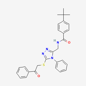 4-tert-butyl-N-({5-[(2-oxo-2-phenylethyl)sulfanyl]-4-phenyl-4H-1,2,4-triazol-3-yl}methyl)benzamide