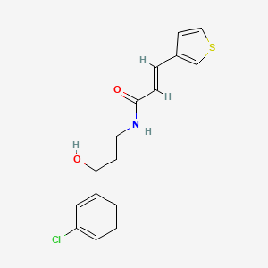 (E)-N-(3-(3-chlorophenyl)-3-hydroxypropyl)-3-(thiophen-3-yl)acrylamide