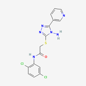 molecular formula C15H12Cl2N6OS B2544521 2-((4-amino-5-(pyridin-3-yl)-4H-1,2,4-triazol-3-yl)thio)-N-(2,5-dichlorophenyl)acetamide CAS No. 587009-20-9