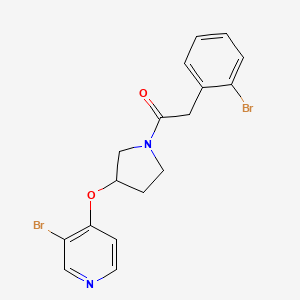 molecular formula C17H16Br2N2O2 B2544529 2-(2-Bromophenyl)-1-[3-(3-bromopyridin-4-yl)oxypyrrolidin-1-yl]ethanone CAS No. 2380170-33-0