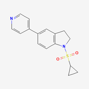 molecular formula C16H16N2O2S B2544530 1-(Cyclopropylsulfonyl)-5-(pyridin-4-yl)indoline CAS No. 2034226-39-4