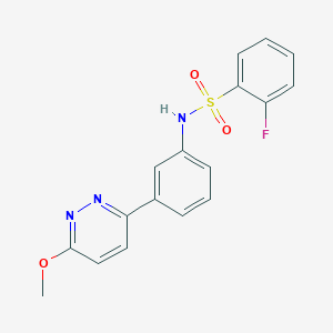 2-fluoro-N-[3-(6-methoxypyridazin-3-yl)phenyl]benzenesulfonamide