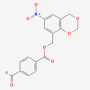 molecular formula C17H13NO7 B2544532 (6-nitro-4H-1,3-benzodioxin-8-yl)methyl 4-formylbenzoate CAS No. 556009-51-9