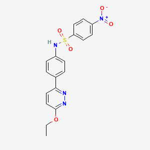 molecular formula C18H16N4O5S B2544538 N-[4-(6-ethoxypyridazin-3-yl)phenyl]-4-nitrobenzene-1-sulfonamide CAS No. 903292-09-1