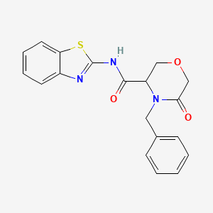 molecular formula C19H17N3O3S B2544546 N-(1,3-benzothiazol-2-yl)-4-benzyl-5-oxomorpholine-3-carboxamide CAS No. 1351586-47-4